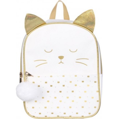 Sac À Dos Enfant chat 28cm Blanc