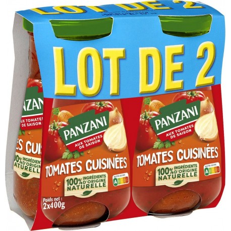 PANZANI Sauce tomate cuisiné lot de 2 800g