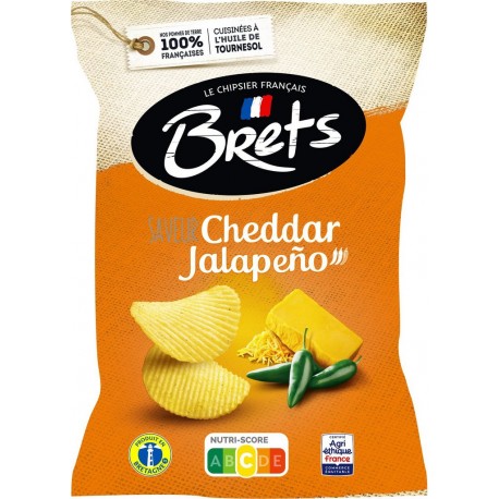 BRETS Chips saveur cheddar jalapeno 125g