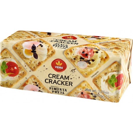 VIEIRA DE CASTRO Biscuit salé cream cracker poivre 200g