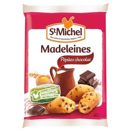 St Michel Madeleines Pépites de Chocolat 400g (lot de 10 x 3 sachets)
