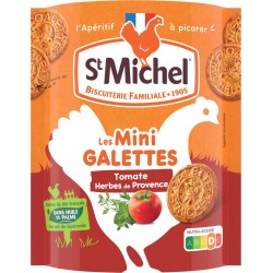 ST MICHEL Biscuits apéritifs minis galettes tomate herbes de provence sans huile de palme 100g