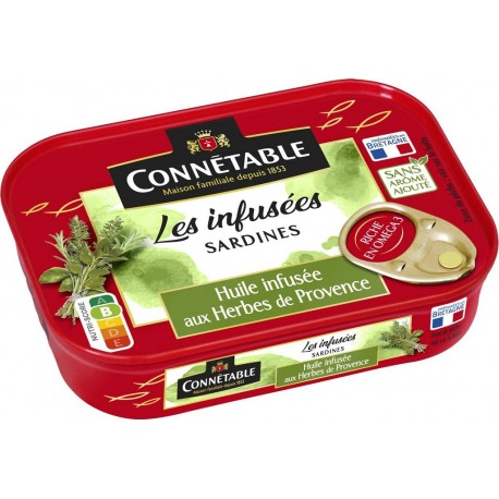 CONNETABLE Sardines à l'huile de tournesol infusé herbes de Provence 115g