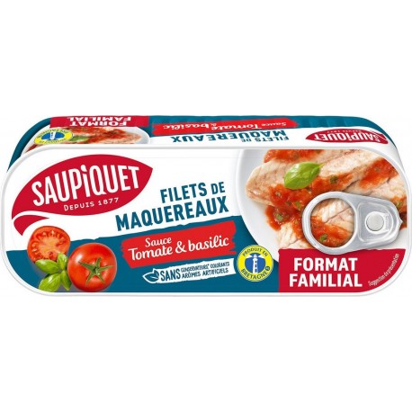 SAUPIQUET Filets de maquereaux sauce tomate et basilic 226g