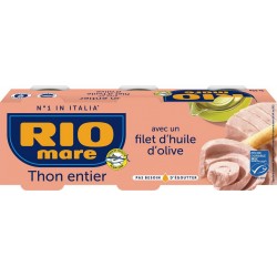 RIO MARE Thon entier avec un filet d'huile d'olive les 3 boîtes de 65g