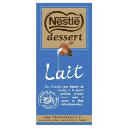 Nestlé Dessert Tablette Chocolat Lait 170g (lot de 10 x 3 tablettess)