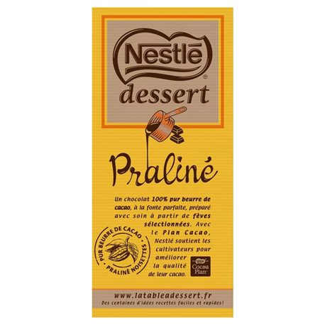 Nestlé Dessert Tablette Chocolat Praliné 170g (lot de 10 x 3 tablettess)