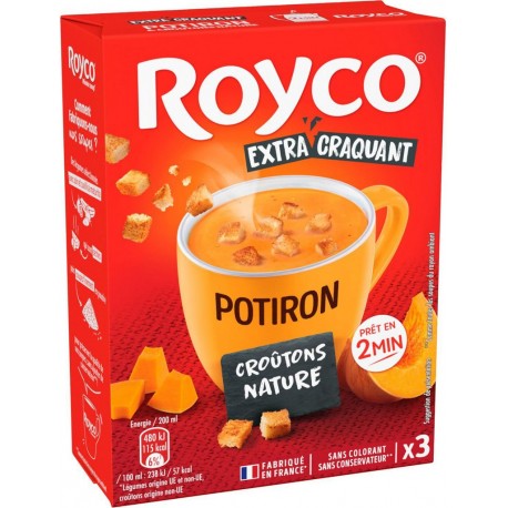 ROYCO Soupe déshydratée potiron et croutons nature 3 sachets