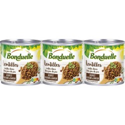 BONDUELLE Lentille lot de 3 795g