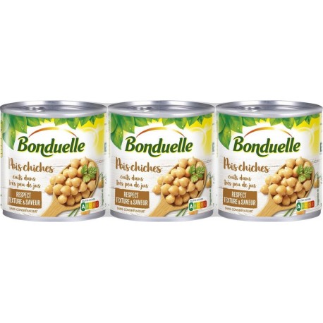 BONDUELLE Pois chiches lot de 3 795g