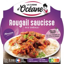 CUISINE OCEANE Plat cuisiné rougail saucisses riz créole 300g