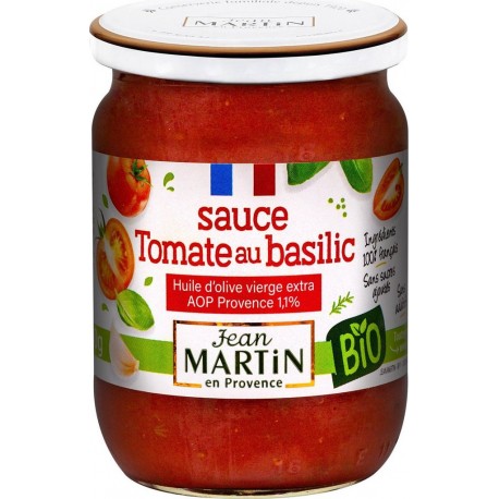 JEAN MARTIN Sauce tomate au basilic au miel Bio 240g