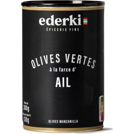 EDERKI Olives vertes à la farce d'ail 130g