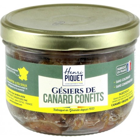 PIQUET Gésiers de canard confits H. 235g net égoutté