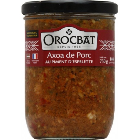 OROCBAT Plat cuisiné Axoa de porc Espelette 750g