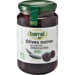 BARRAL Olives noires bio dénoyautées 160g net égoutté