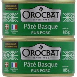 OROCBAT Pâté basque les 2 boîtes de 185g