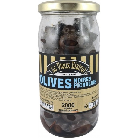 LE VIEUX BISTROT Olives noires picholines 200g