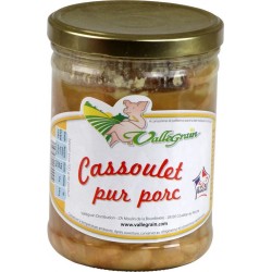 VALLEGRAIN Plat cuisiné cassoulet pur porc Label Rouge 800g