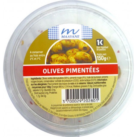 MAAYANE Olives vertes pimentées casher 150g