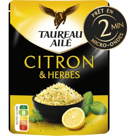 TAUREAU AILE Riz Micro-Ondes Basmati Citron Et Herbes 220g