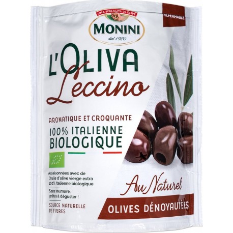 MONINI Olives noires dénoyautées Bio 150g