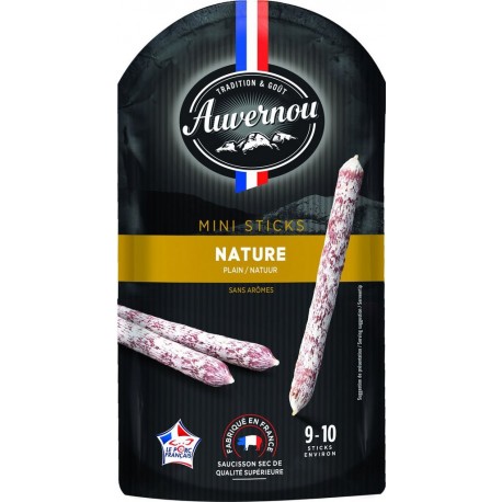 AUVERNOU Mini saucisson sec nature le sachet de 100g