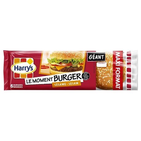 Harrys Le Moment Burger Sésame Géant 510g (lot de 10 x 3 paquets)