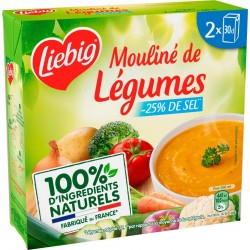 LIEBIG Mouliné De Légumes - 25% De Sel les 2 briques de 30cl