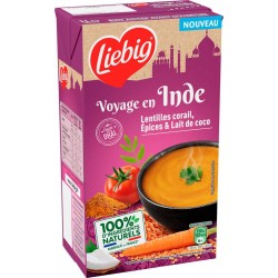 LIEBIG Soupe de Légumes Voyage en Inde Lentilles Corail, Epices et Lait de Coco 1L