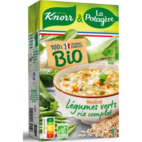 KNORR Mouliné Légumes Verts Riz Complet & LA POTAGERE 1L