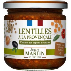 JEAN MARTIN Lentilles à la Provençale Cuisinées aux Oignons et Carottes 360g