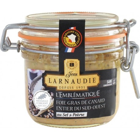 JEAN LARNAUDIE Foie gras de canard entier du sud ouest sel poivre 160g