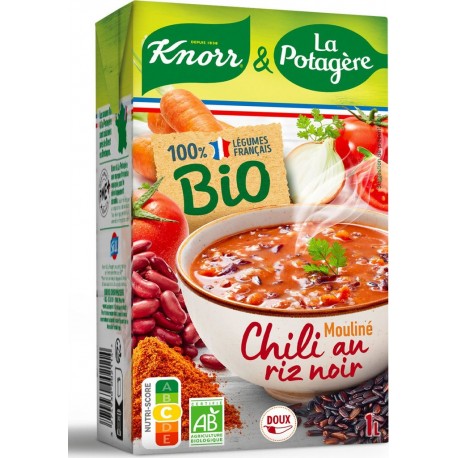 KNORR Mouliné Chili au Riz Noir Bio & LA POTAGERE 1L