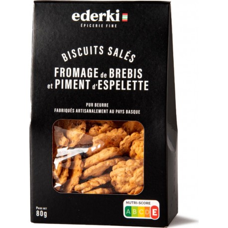 NC Biscuits Au Fromage De Brebis Et Piment D'espelette pack de 80g