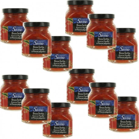 NC Lot 12x Bruschetta Poivrons Piquillo Les Saveurs De Savino Pot 140g les 12 unités de 0.1Kg