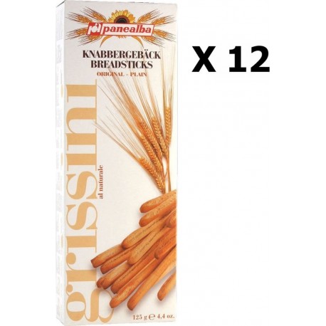 NC Lot 12x Grissini Nature Panealba Étui 125g les 12 unités de 0.12Kg