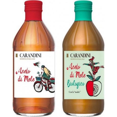 NC Bis Vinaigres De Pomme Carandini Classique Et Biologique Avec La mère 500 Ml X 2