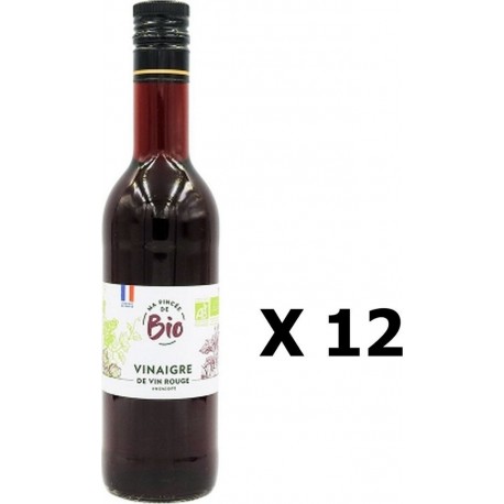 Lot 12x Vinaigre De Vin Bio France Ma Pincée Bio Bouteille 500ml les 12 bouteilles