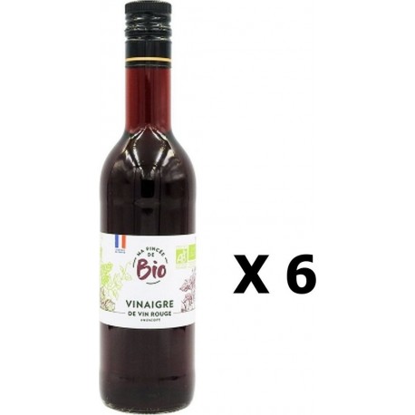 Lot 6x Vinaigre De Vin Bio France Ma Pincée Bio Bouteille 500ml les 6 bouteilles