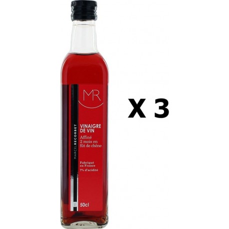 NC Lot 3x Vinaigre De Vin Rouge Mr Bouteille 500ml les 3 bouteilles de 0.5L