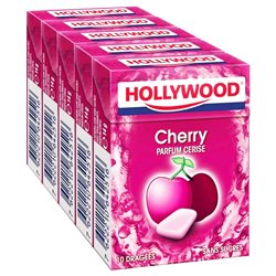 Hollywood Cherry Dragées Sans Sucres 5 Etuis (lot de 10 x 30 étuis)