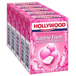 Hollywood Bubble Fresh Tutti Frutti Menthol Sans Sucres 5 Etuis (lot de 10 x 30 étuis)