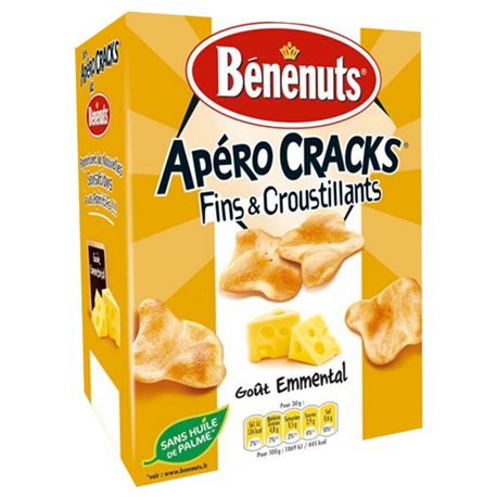 Bénénuts Apéro Cracks Emmental 90g (lot de 10 x 3 boîtes)