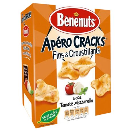 Bénénuts Apéro Cracks Tomate Mozarella 90g (lot de 10 x 3 boîtes)