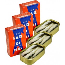 NC Petites Sardines À L'huile D'olive 10/12 Pièces les 3 boîtes de 0.12Kg