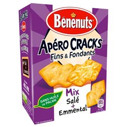 Bénénuts Apéro Cracks Mix Salé et Emmental 85g (lot de 10 x 3 boîtes)