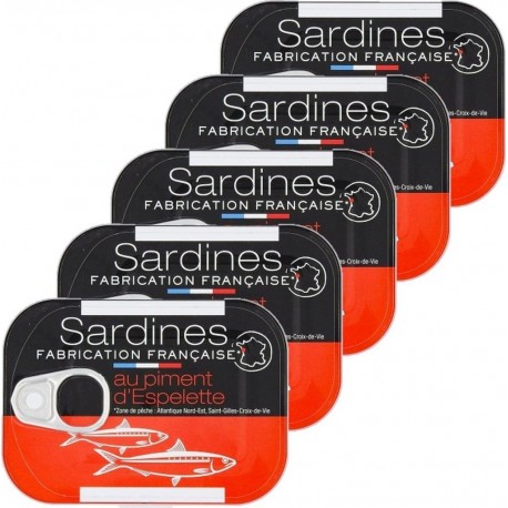 NC Sardines Au Piment D'espelette Agidra les 5 unités de 0.11Kg