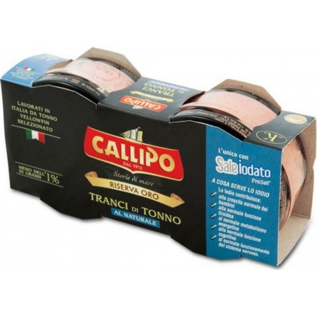 Tranches De Thon Callipo Au Naturel Riserva Oro 80 Gr X 2