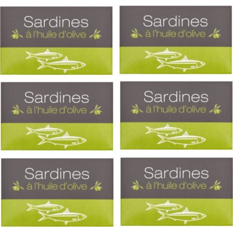 NC Lot 6x Sardines À L'huile Olive Maroc Conserve 125g les 6 unités de 0.12Kg